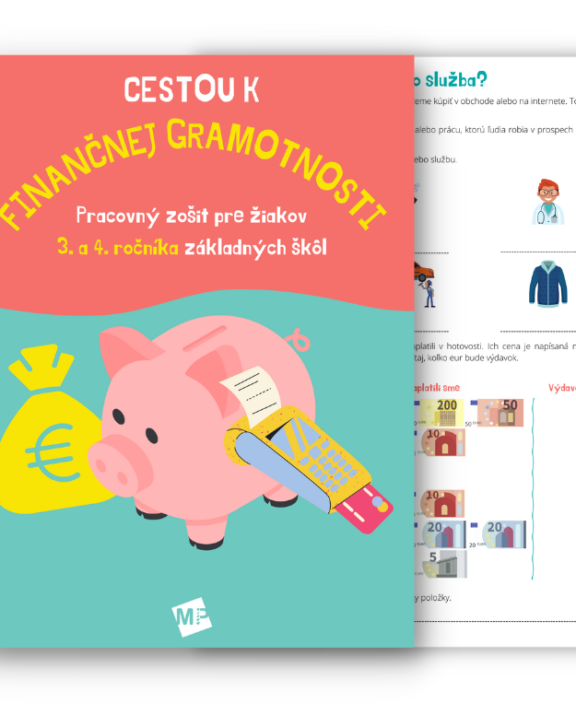 Vzdelávať deti finančnej gramotnosti nemusí byť nuda! Okrem klasického memorovania je pre dnešnú generáciu Z veľmi efektívne využívať aj inovatívne metódy výučby. Deti uprednostňujú obraz pred textom a preto, sme vymysleli pracovný zošit, ktorý deti určite zaujme a zároveň ich naučí základný princíp hospodárenia s financiami. Farebný pracovný zošit s témami finančnej gramotnosti je určený pre 3. a 4. ročník základných škôl. Deti v strede zošita nájdu hracie peniaze na vystrihnutie, ktoré môžu využiť pri jednotlivých hrách a aktivitách, ktoré sa v ňom nachádzajú alebo kedykoľvek v škole. Podporovať finančnú gramotnosť u detí je dôležité už v nižšom veku – práve tento zošit môže ozvláštniť vyučovanie na hodinách a pomôcť učiteľom vysvetliť dôležitosť základných pojmov hravou formou. Dodanie: do 7 pracovných dní